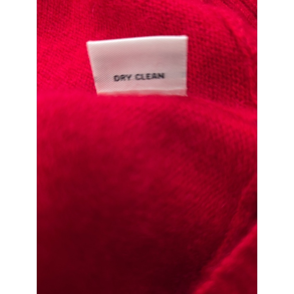 Belle France Cashmere Sweater Scalloped Hem Red Size Large - Picture 6 of 6